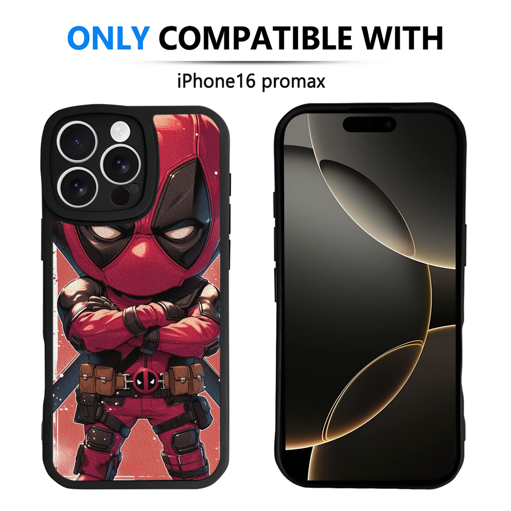 （画像用） Deadpool デッドプール 【iPhone 16シリーズ対応】シリコンスマホケース（レザー調） 材質：シリコン